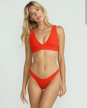 Load image into Gallery viewer, Billabong Women&#39;s Red Aloha Plunge Bikini Top
