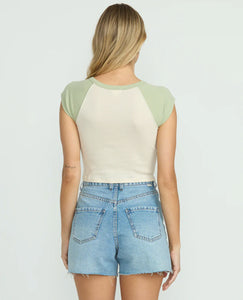Billabong Women's Paradise Raglan Short Sleeve Knit