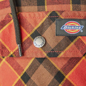 Dickies Men's Water Repellent Flannel Hooded Jacket