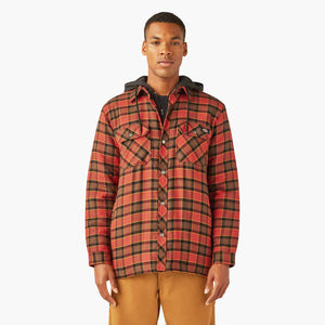 Dickies Men's Water Repellent Flannel Hooded Jacket